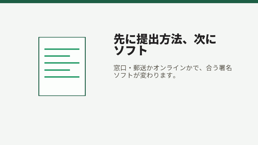 先に提出方法、次にソフト