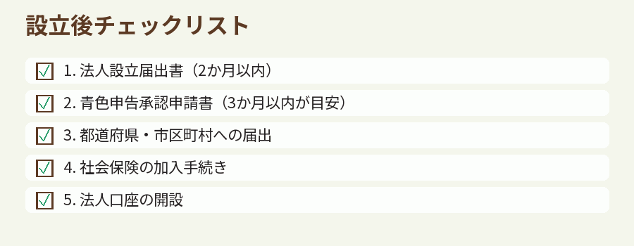 設立後チェックリスト