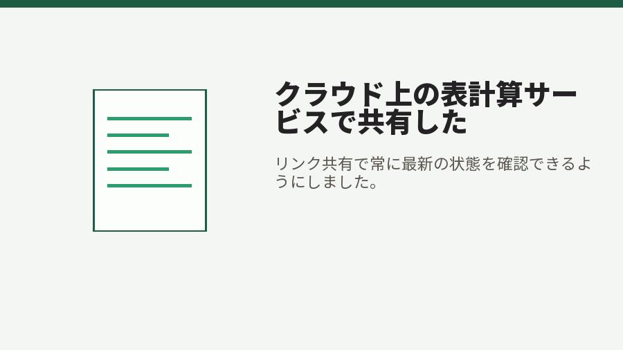 クラウド上の表計算サービスで共有した