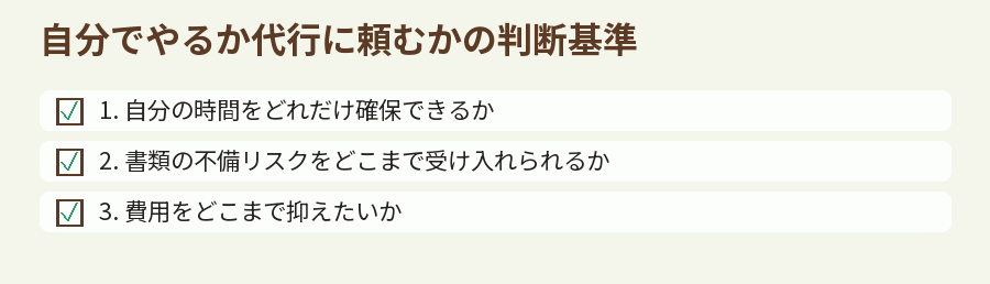 自分でやるか代行に頼むかの判断基準