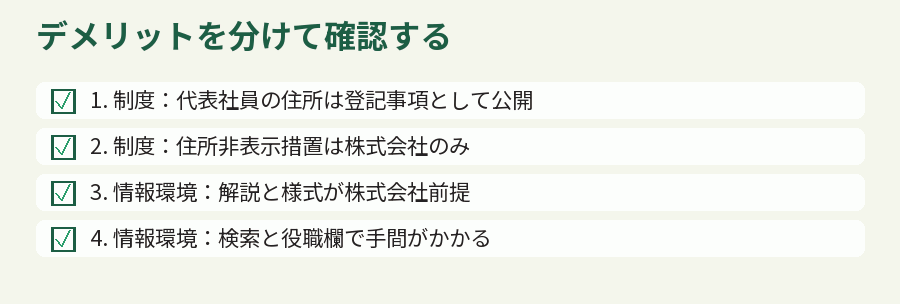 デメリットを分けて確認する