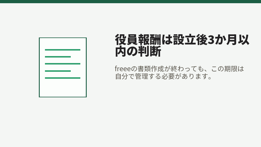 役員報酬は設立後3か月以内の判断