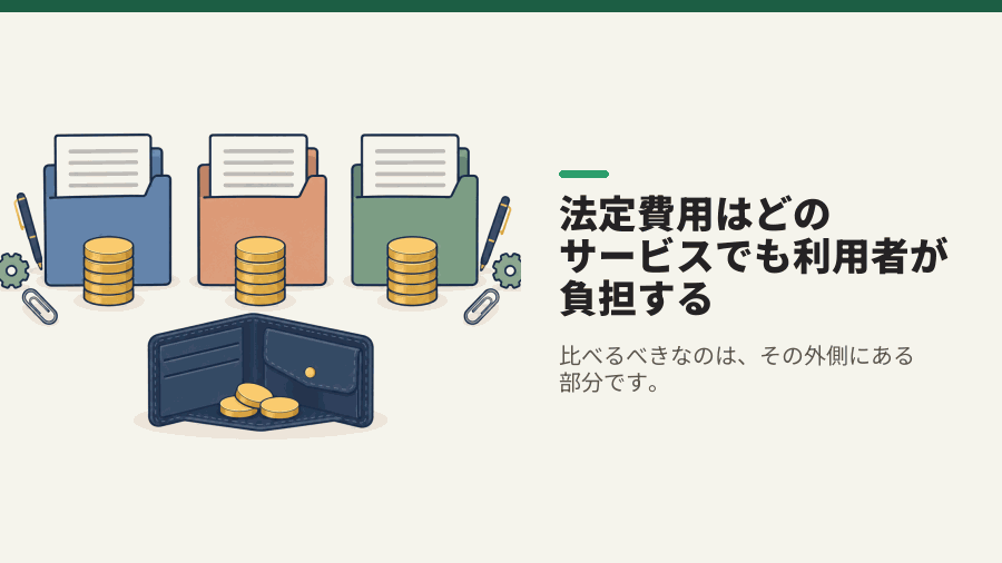 法定費用はどのサービスでも利用者が負担する