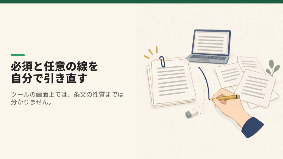 必須と任意の線を自分で引き直す