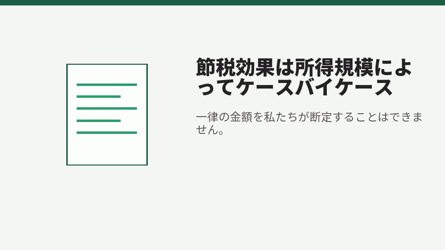 節税効果は所得規模によってケースバイケース