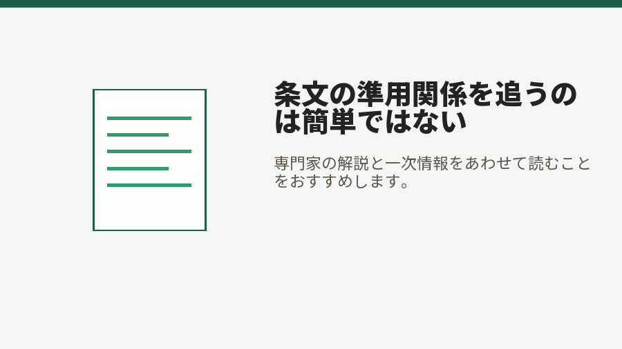 条文の準用関係を追うのは簡単ではない