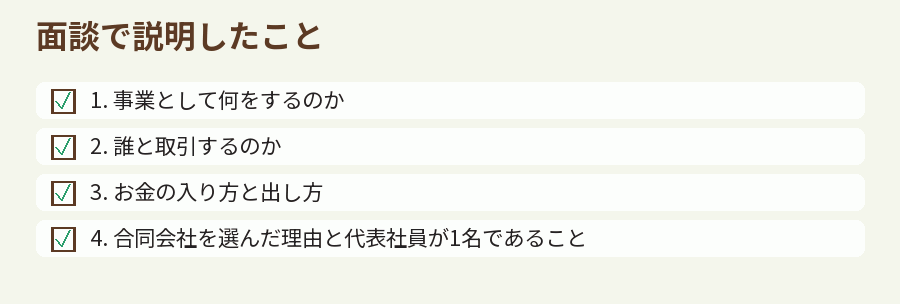面談で説明したこと