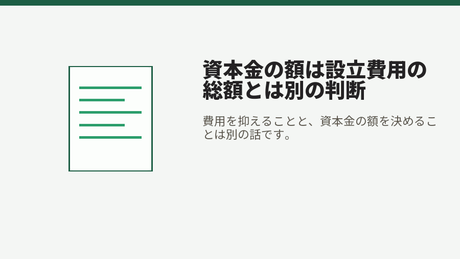 資本金の額は設立費用の総額とは別の判断