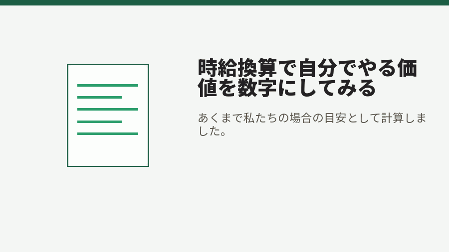 時給換算で自分でやる価値を数字にしてみる