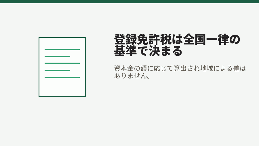 登録免許税は全国一律の基準で決まる