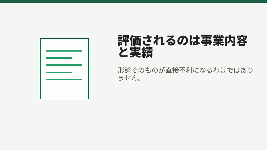 評価されるのは事業内容と実績