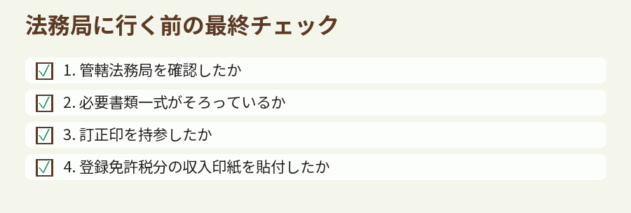 法務局に行く前の最終チェック