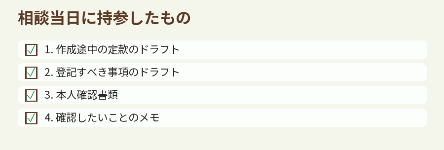 相談当日に持参したもの