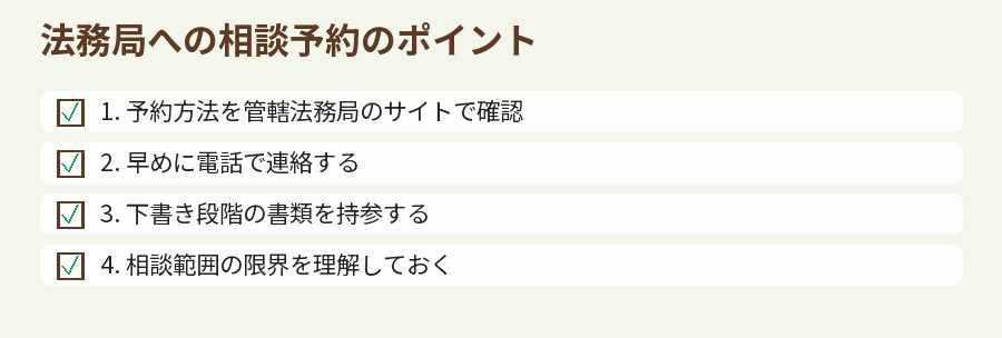 法務局への相談予約のポイント