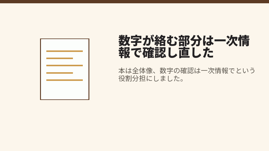 数字が絡む部分は一次情報で確認し直した