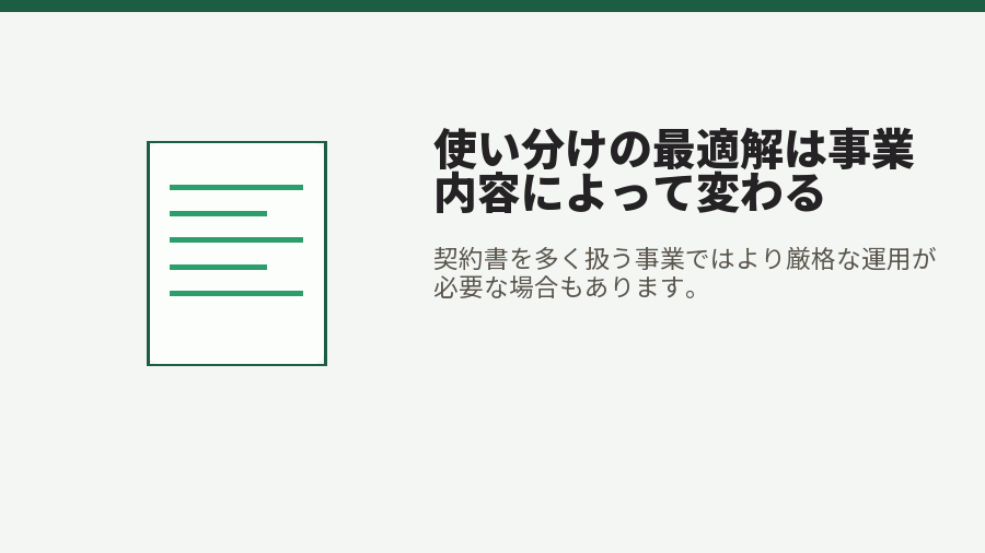 使い分けの最適解は事業内容によって変わる