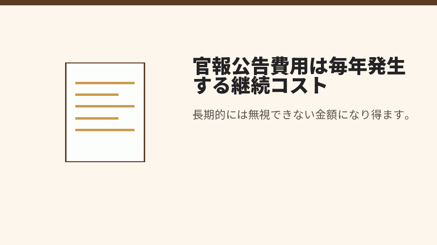 官報公告費用は毎年発生する継続コスト