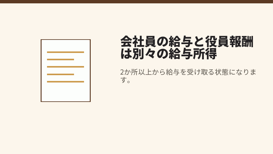 会社員の給与と役員報酬は別々の給与所得