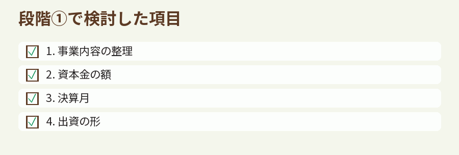 段階①で検討した項目