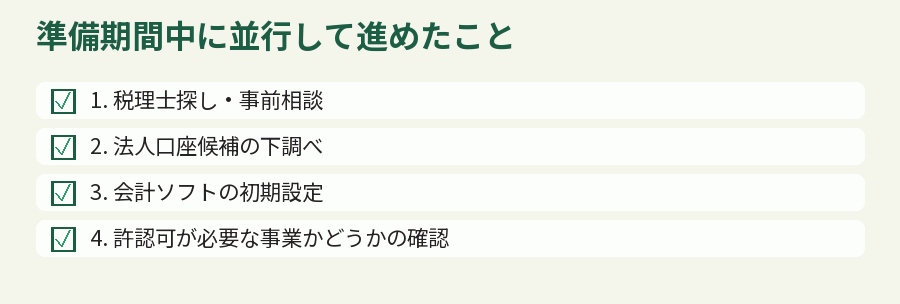 準備期間中に並行して進めたこと