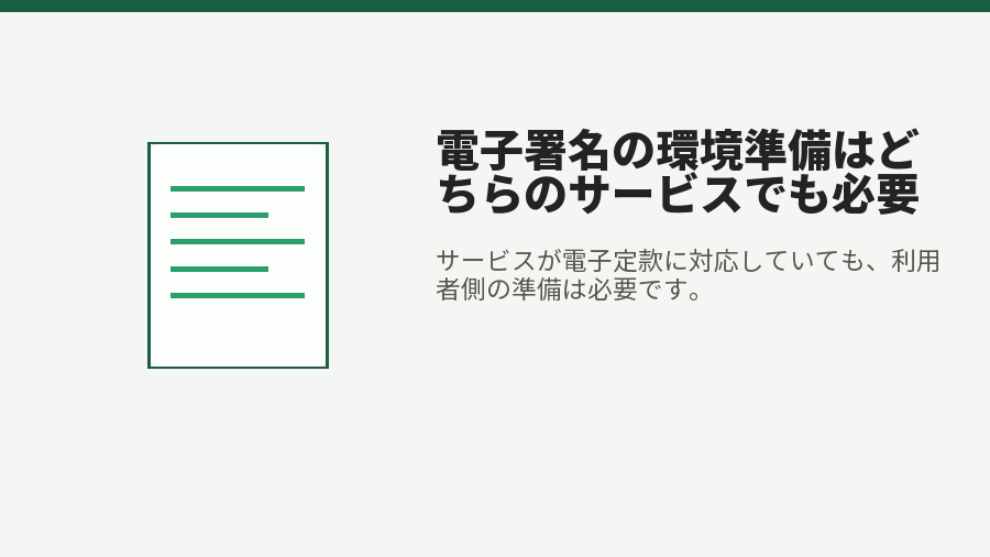 電子署名の環境準備はどちらのサービスでも必要