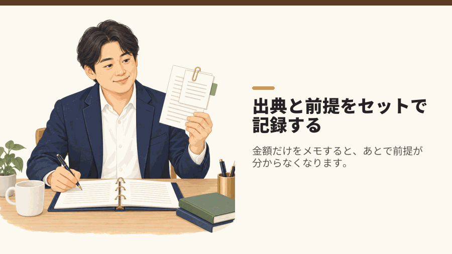 出典と前提をセットで記録する