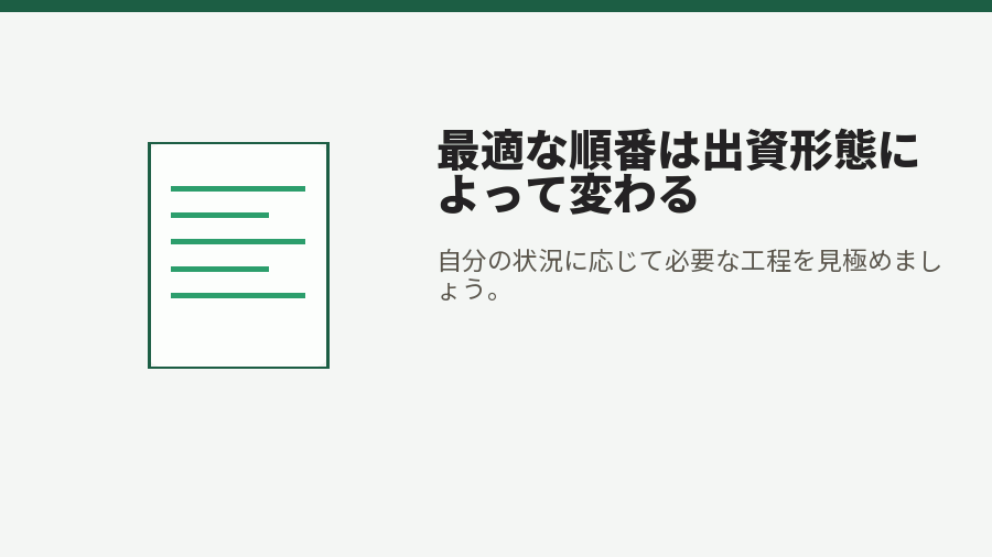最適な順番は出資形態によって変わる