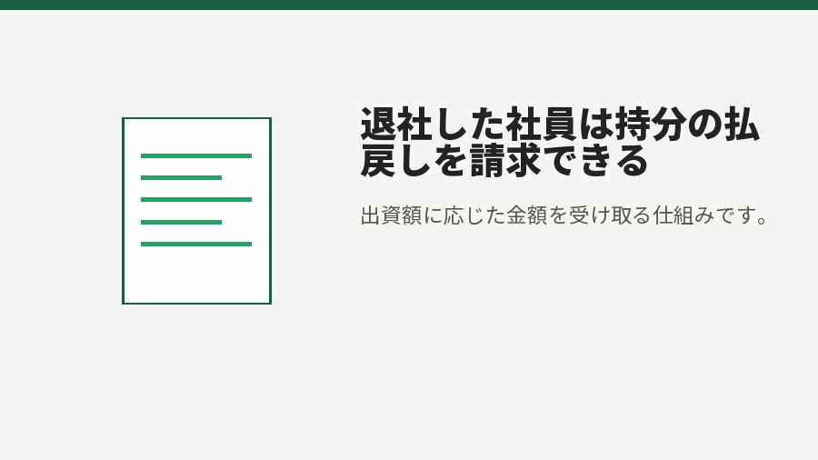 退社した社員は持分の払戻しを請求できる