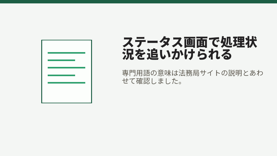 ステータス画面で処理状況を追いかけられる