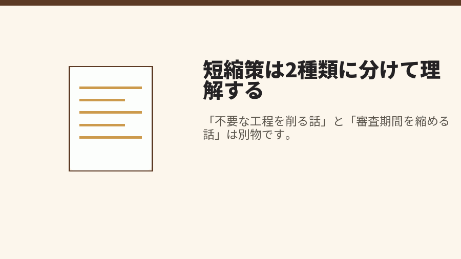 短縮策は2種類に分けて理解する