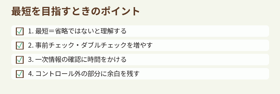 最短を目指すときのポイント