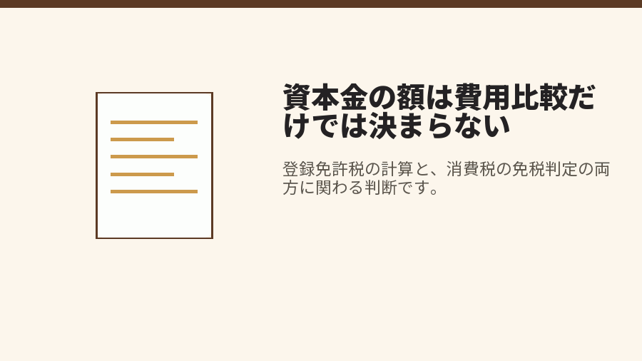 資本金の額は費用比較だけでは決まらない