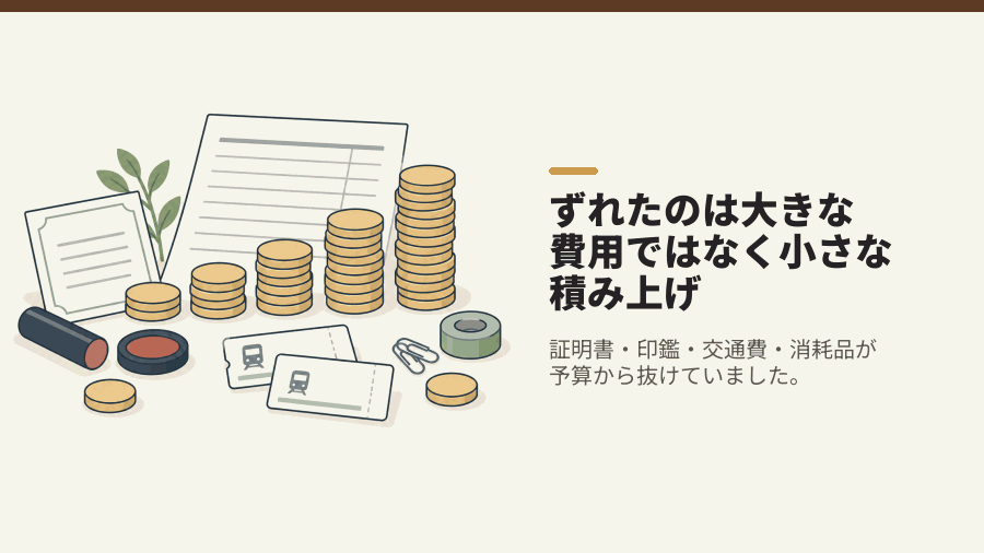 ずれたのは大きな費用ではなく小さな積み上げ