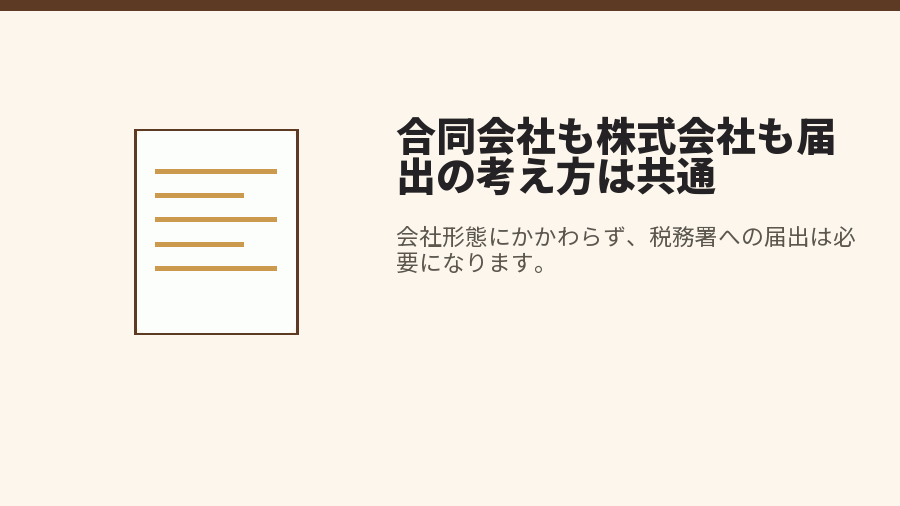 合同会社も株式会社も届出の考え方は共通