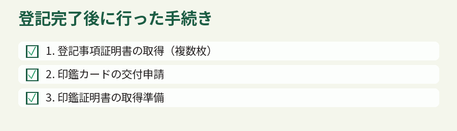 登記完了後に行った手続き