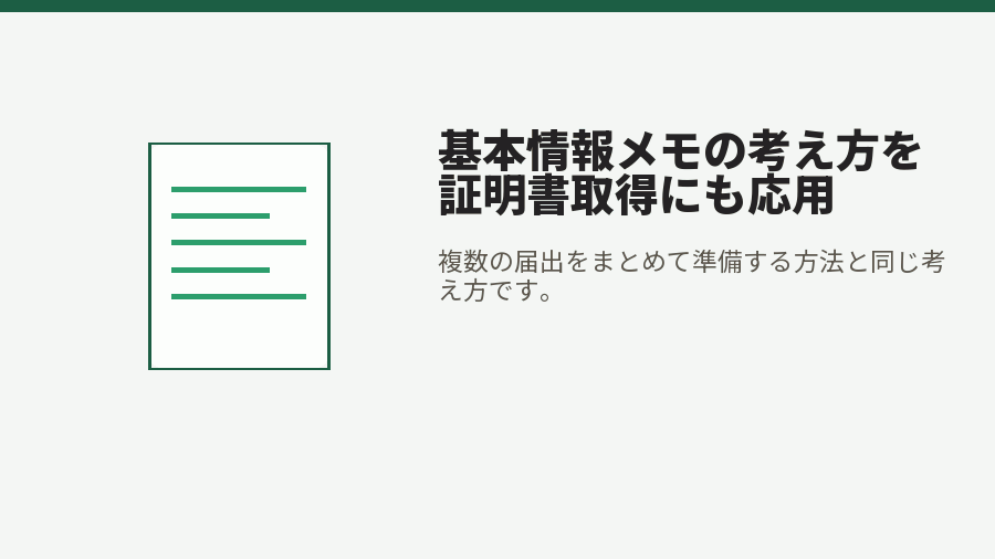 基本情報メモの考え方を証明書取得にも応用