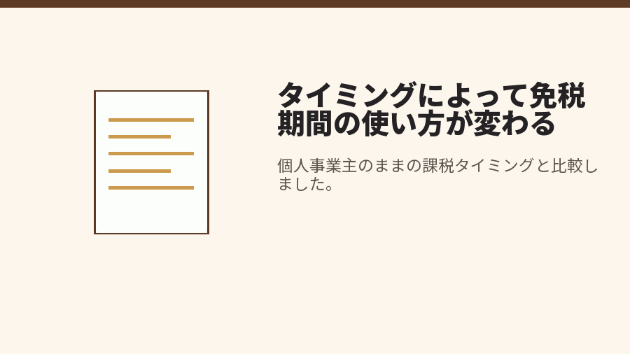 タイミングによって免税期間の使い方が変わる