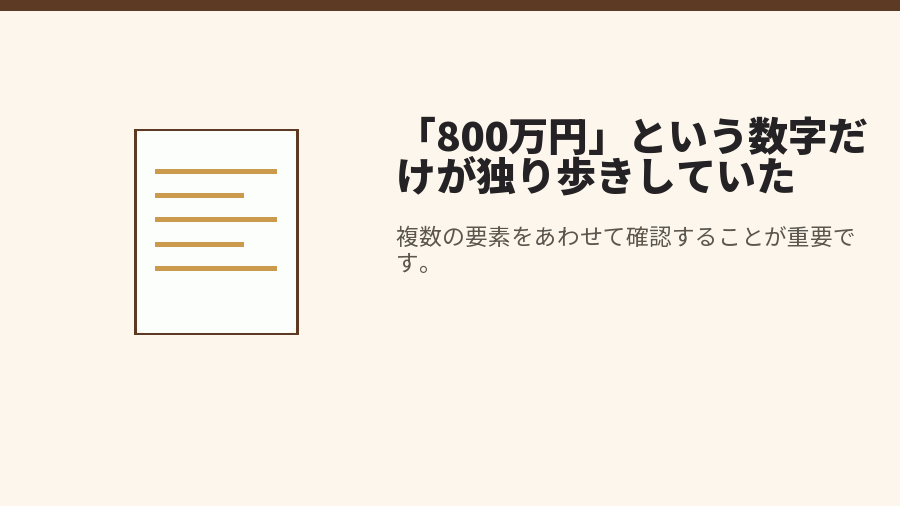 「800万円」という数字だけが独り歩きしていた