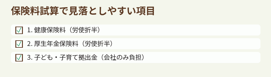 保険料試算で見落としやすい項目