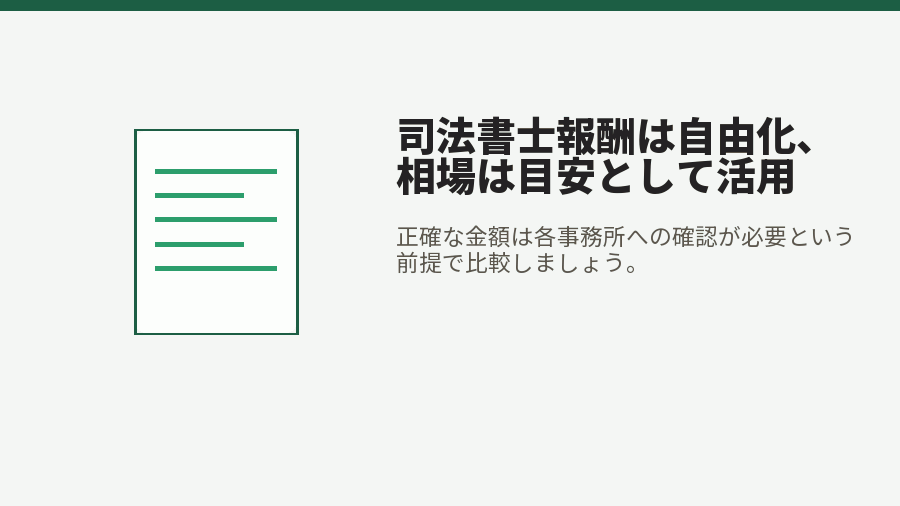 司法書士報酬は自由化、相場は目安として活用