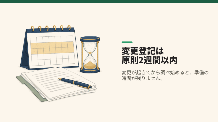 変更登記は原則2週間以内