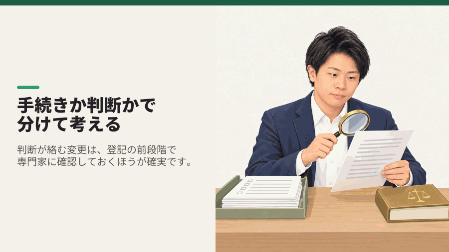 手続きか判断かで分けて考える