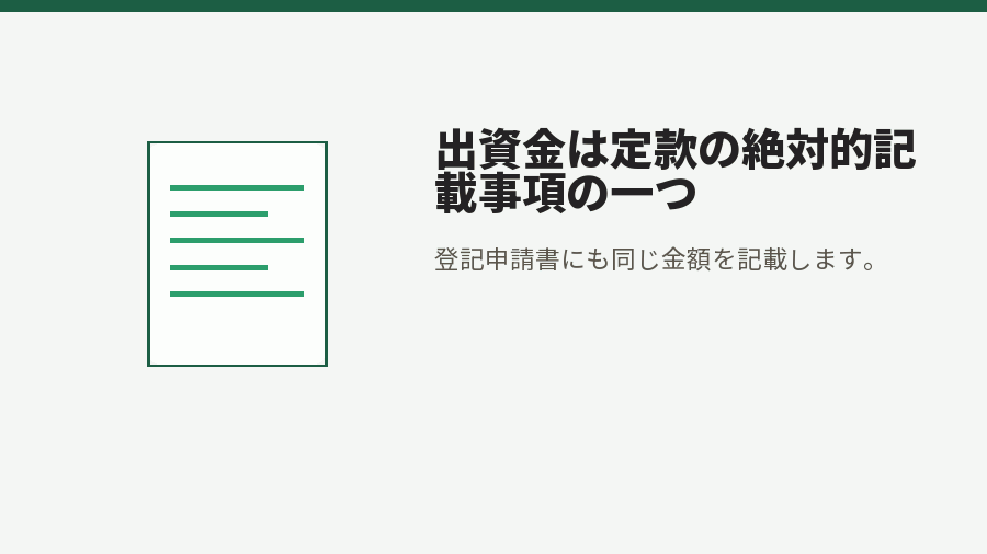 出資金は定款の絶対的記載事項の一つ