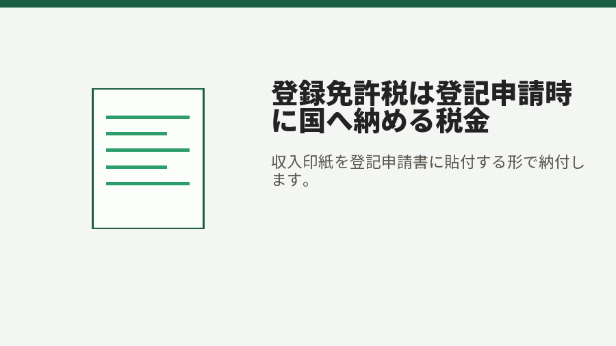 登録免許税は登記申請時に国へ納める税金