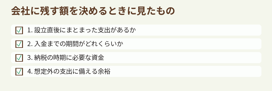 会社に残す額を決めるときに見たもの