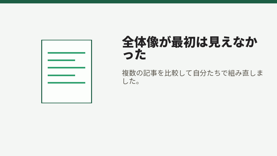 全体像が最初は見えなかった