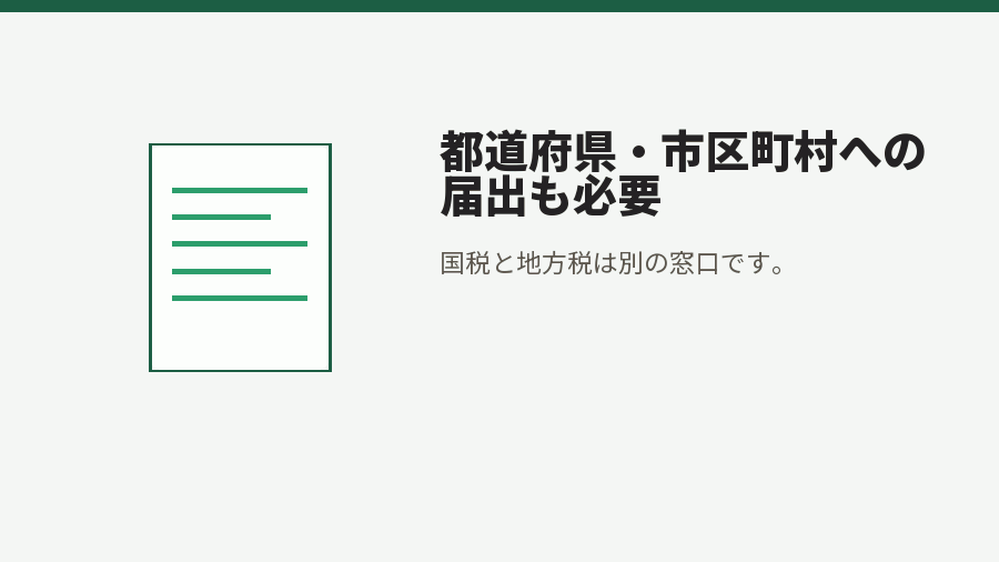 都道府県・市区町村への届出も必要