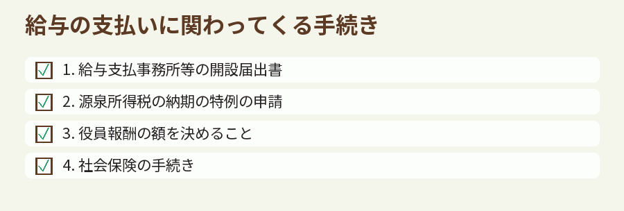 給与の支払いに関わってくる手続き
