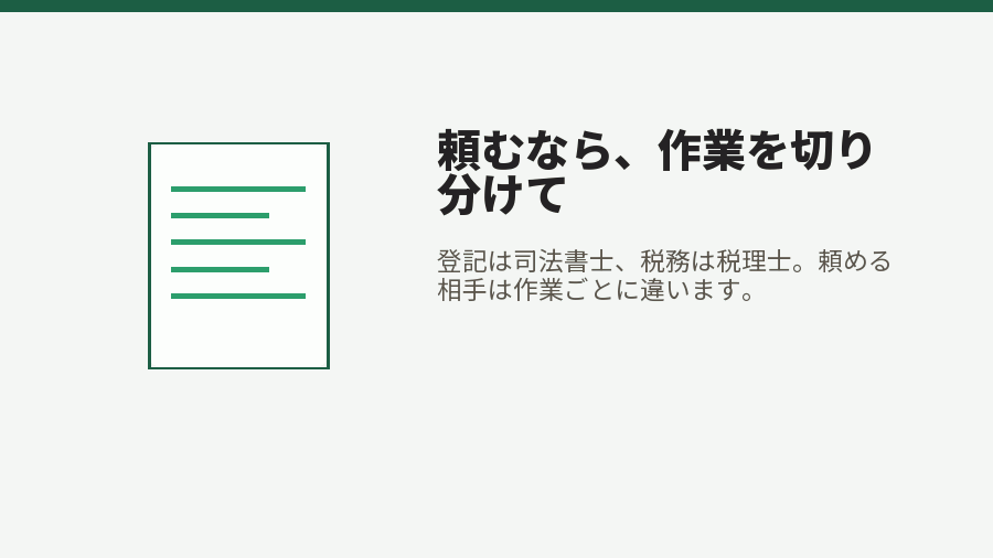 頼むなら、作業を切り分けて
