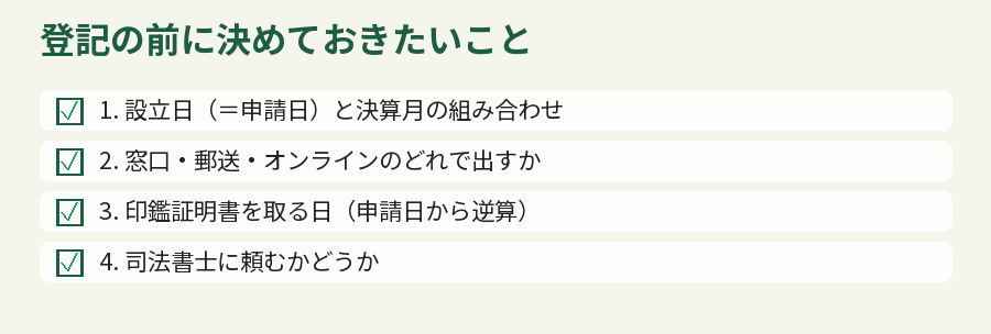登記の前に決めておきたいこと